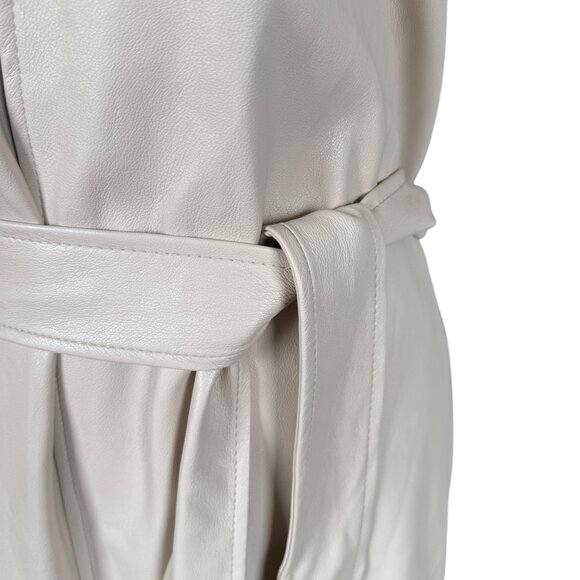 Marc New York knee length beige collared sleeveless belted open jacket vest S - Picture 7 of 11